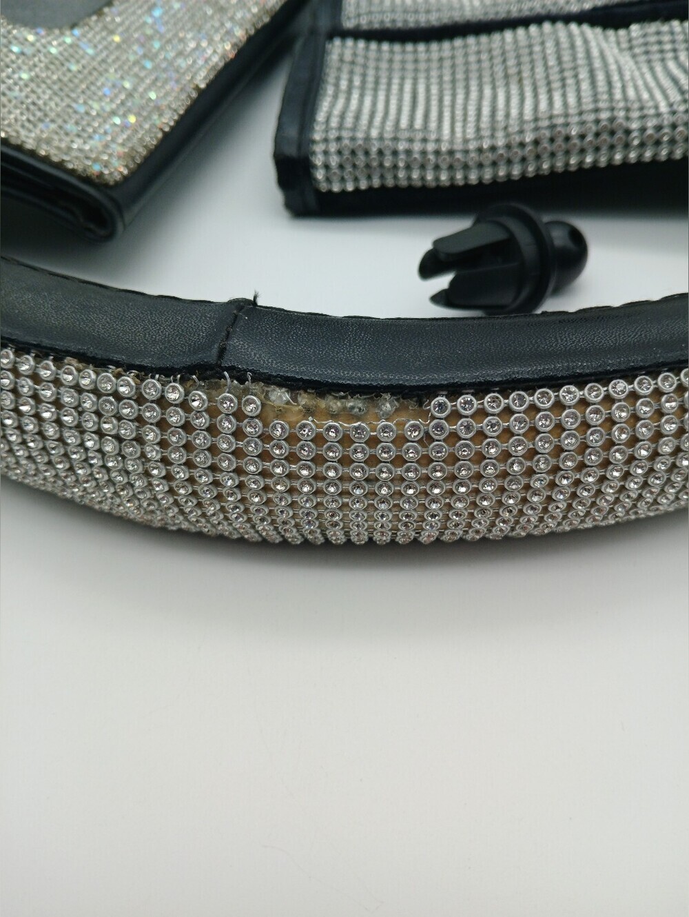 Crystal Rhinestone Car Accessory Set - Silver Bling - Picture 7 of 9